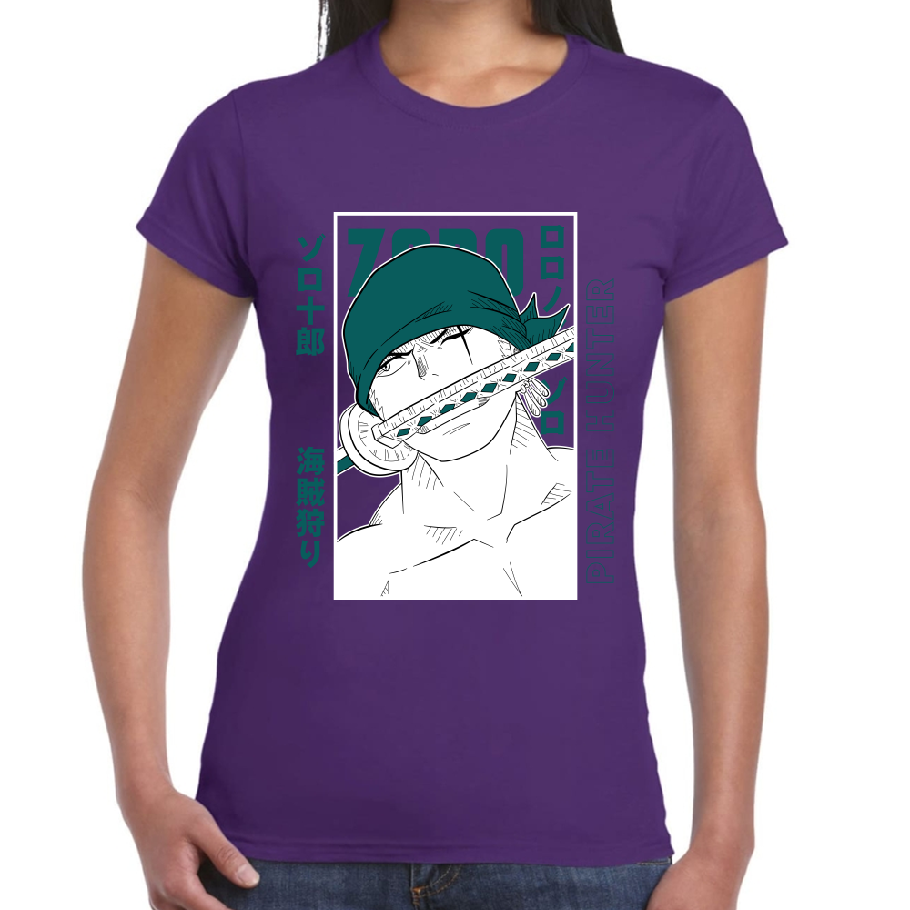 Playera One Piece Zoro Pirate Hunter Algodón Premium #0001621