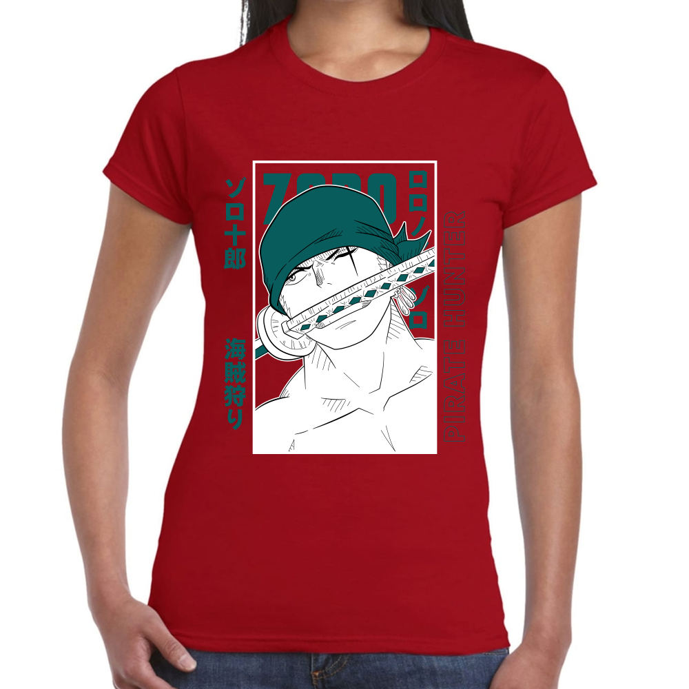 Playera One Piece Zoro Pirate Hunter Algodón Premium #0001621