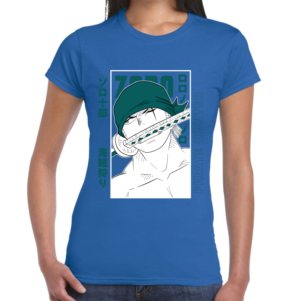 Playera One Piece Zoro Pirate Hunter Algodón Premium #0001621