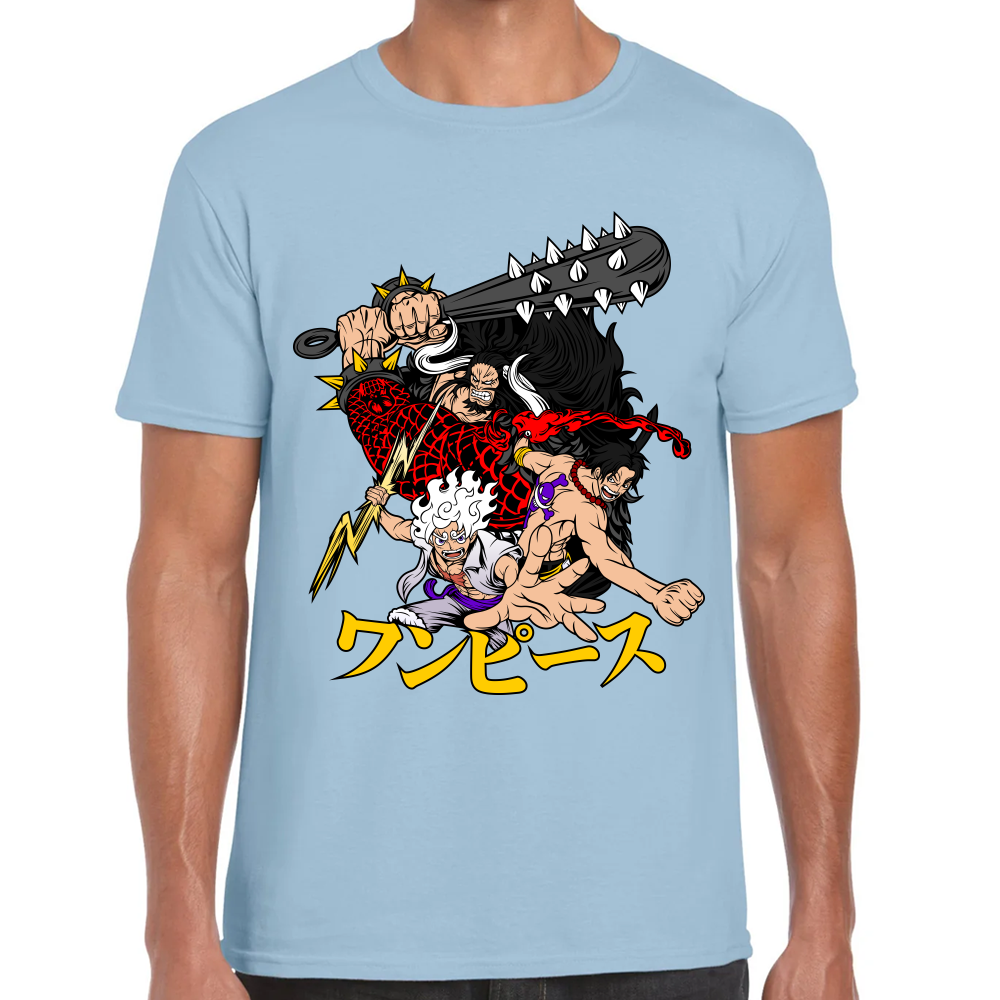 Playera Luffy Ace Kaido One Piece Algodón #0001641