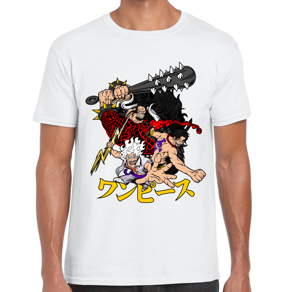 Playera Luffy Ace Kaido One Piece Algodón #0001641