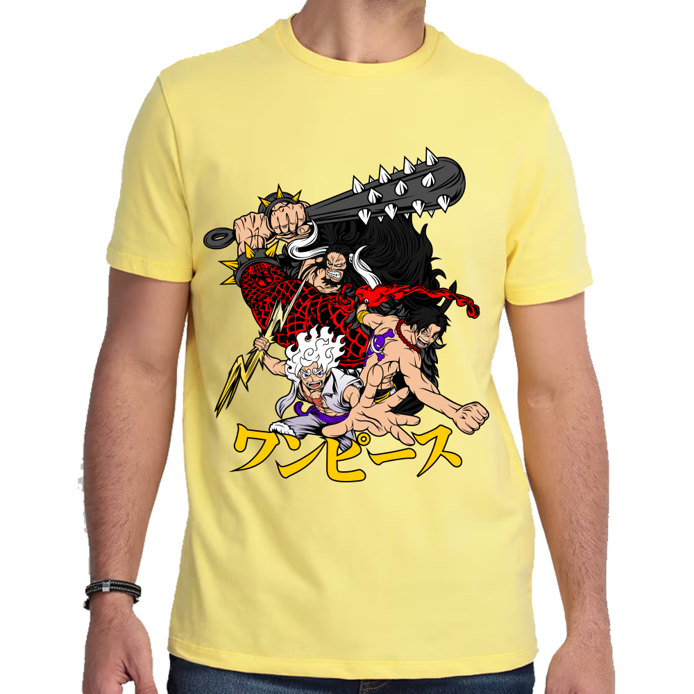 Playera Luffy Ace Kaido One Piece Algodón #0001641