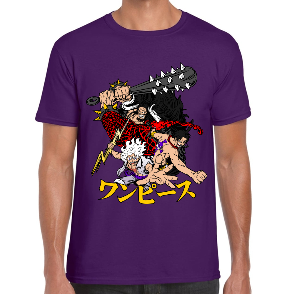 Playera Luffy Ace Kaido One Piece Algodón #0001641