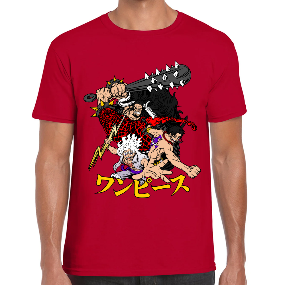 Playera Luffy Ace Kaido One Piece Algodón #0001641