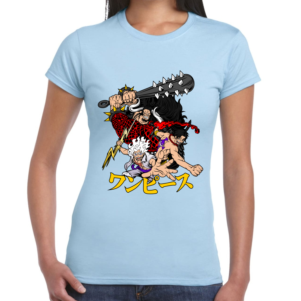 Playera Luffy Ace Kaido One Piece Algodón #0001641