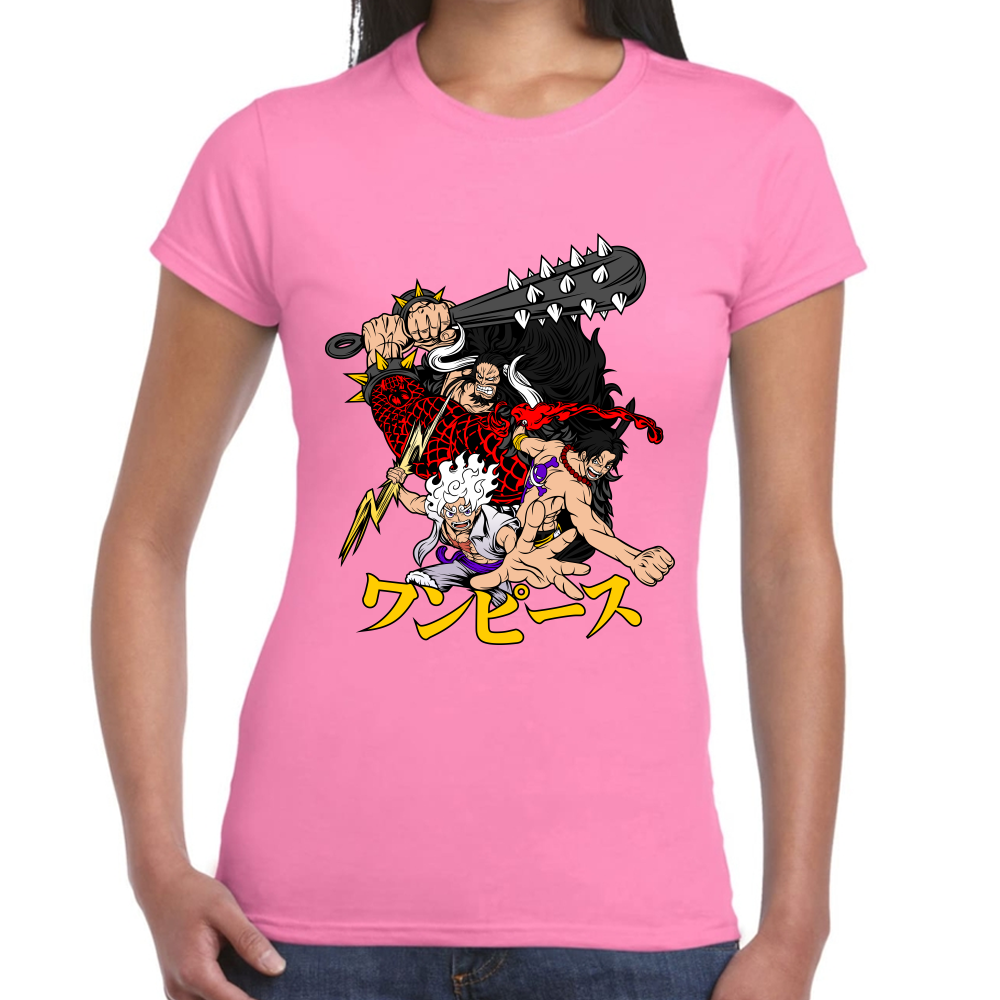 Playera Luffy Ace Kaido One Piece Algodón #0001641