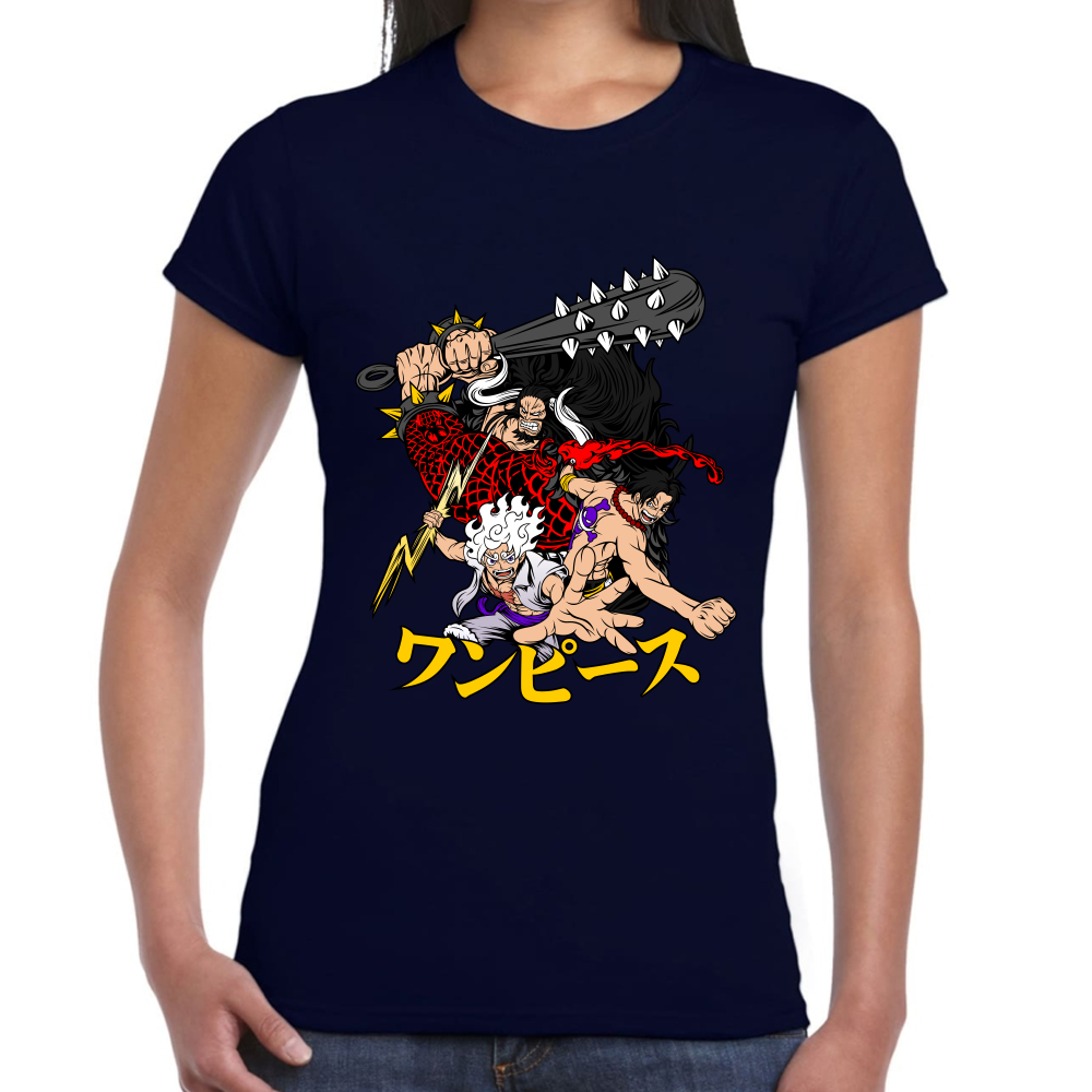 Playera Luffy Ace Kaido One Piece Algodón #0001641