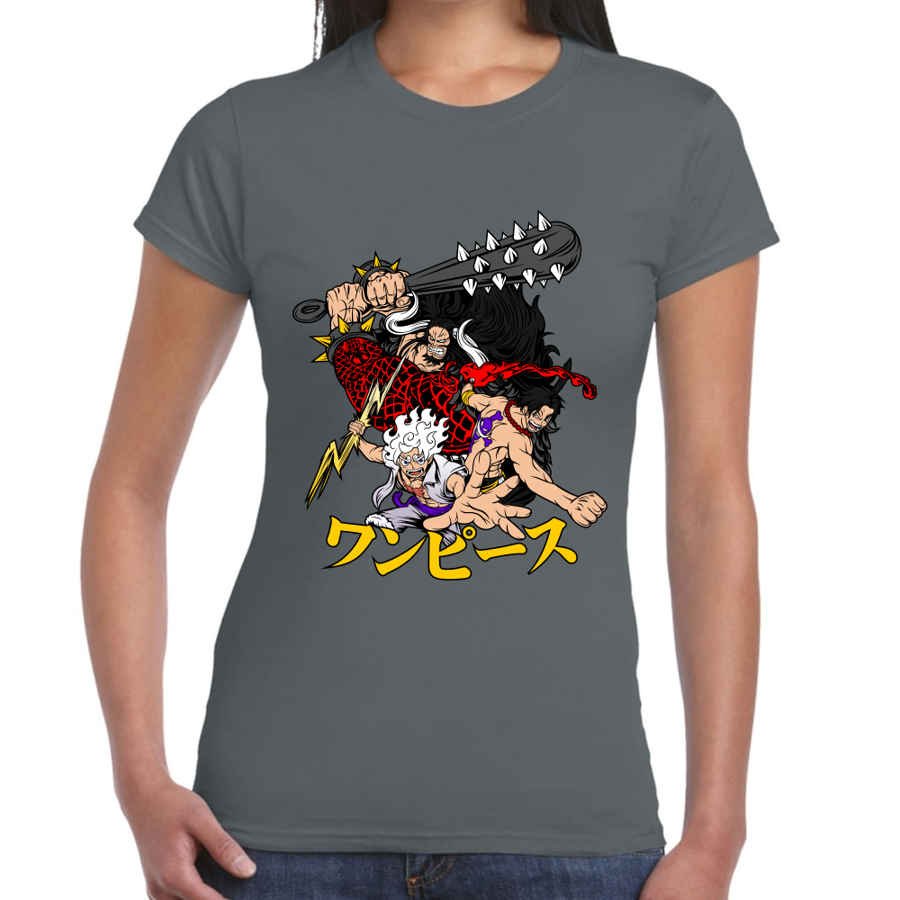 Playera Luffy Ace Kaido One Piece Algodón #0001641