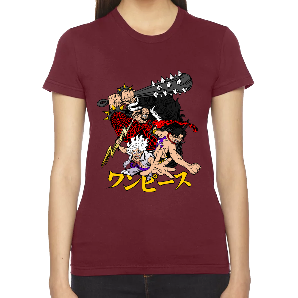 Playera Luffy Ace Kaido One Piece Algodón #0001641