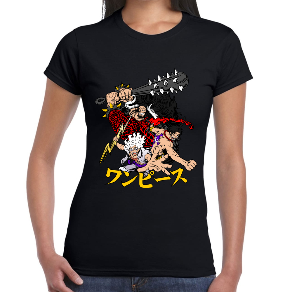Playera Luffy Ace Kaido One Piece Algodón #0001641