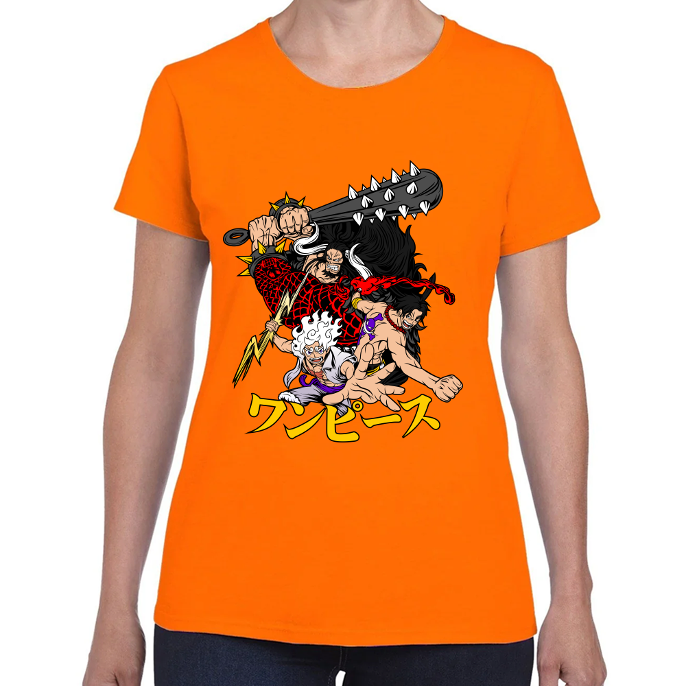 Playera Luffy Ace Kaido One Piece Algodón #0001641