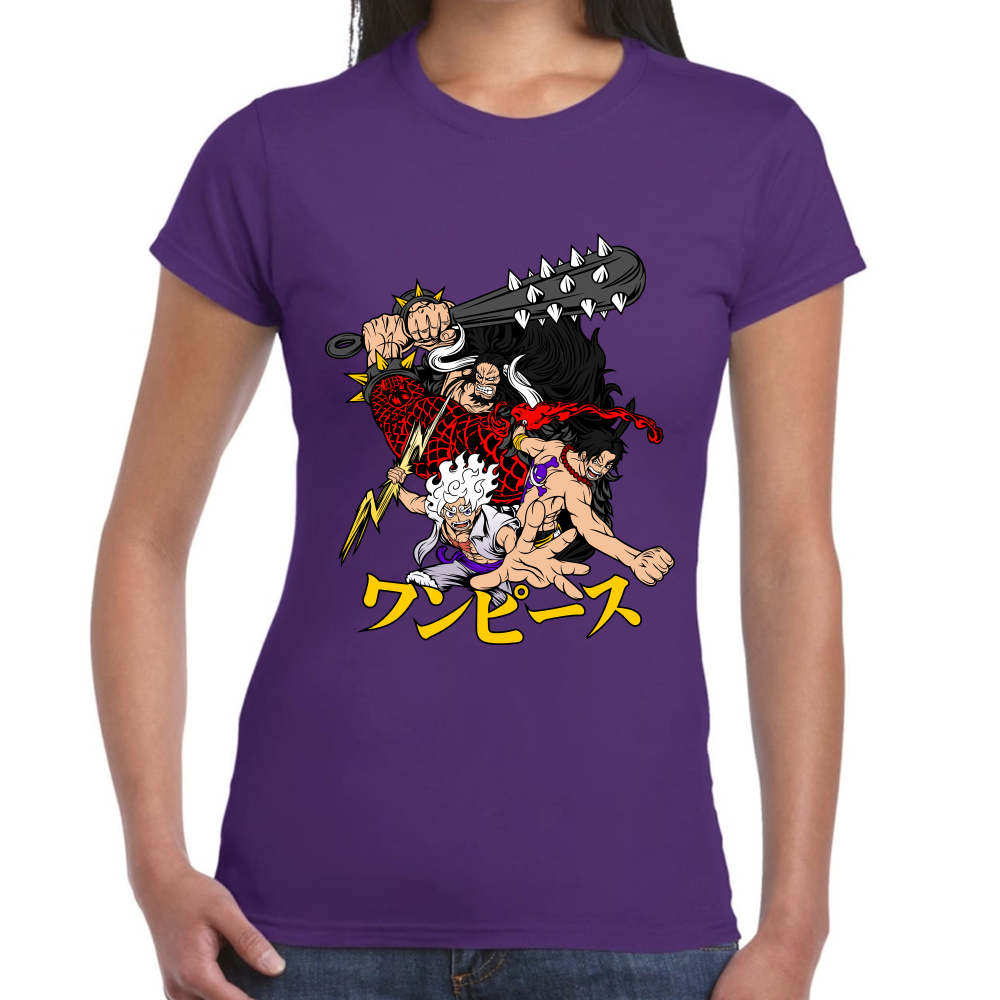 Playera Luffy Ace Kaido One Piece Algodón #0001641