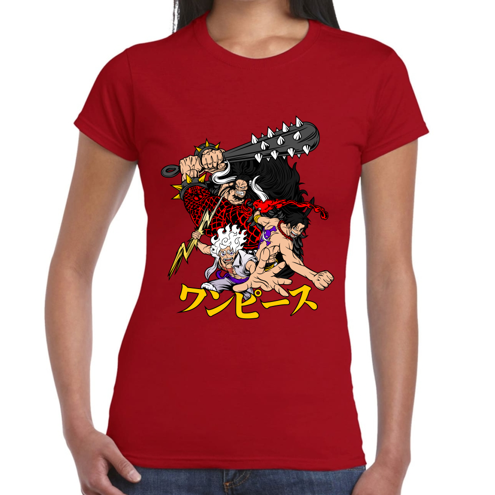 Playera Luffy Ace Kaido One Piece Algodón #0001641