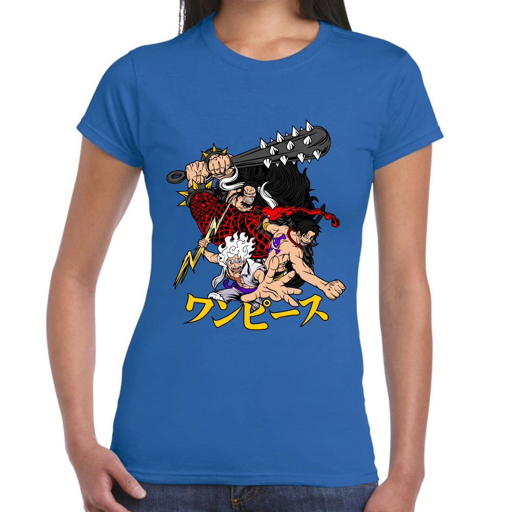 Playera Luffy Ace Kaido One Piece Algodón #0001641