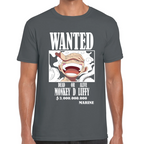 Playera Luffy Wanted One Piece Algodón Premium #0001644