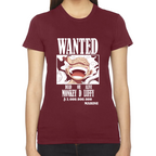 Playera Luffy Wanted One Piece Algodón Premium #0001644