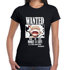 Playera Luffy Wanted One Piece Algodón Premium #0001644