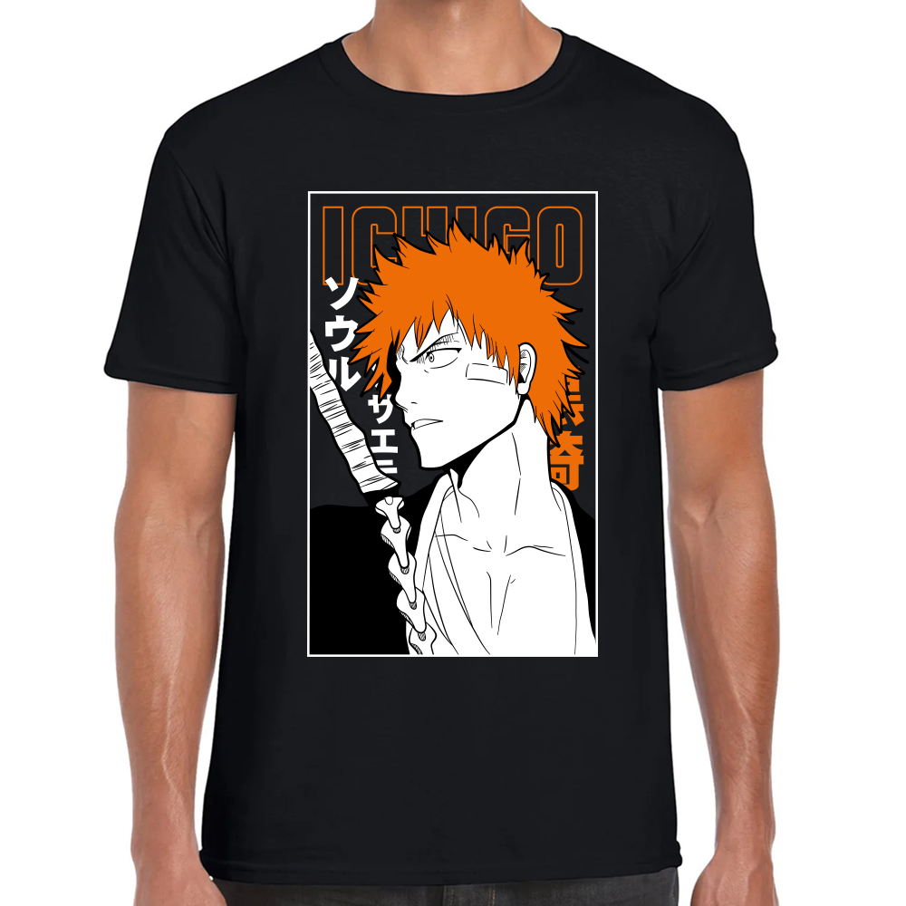 Playera Ichigo Kurosaki Bleach Algodón Premium #0001685