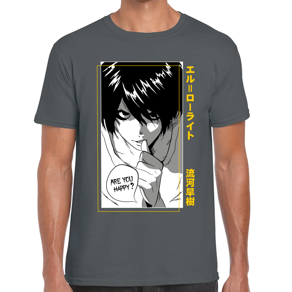 Playera Are You Happy Death Note Algodón Premium #0001709