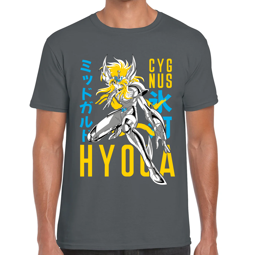 Playera Hyoga de Cisne Caballeros del Zodiaco Algodón Premium #0001710
