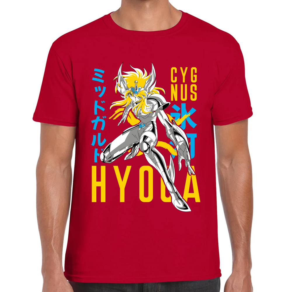 Playera Hyoga de Cisne Caballeros del Zodiaco Algodón Premium #0001710