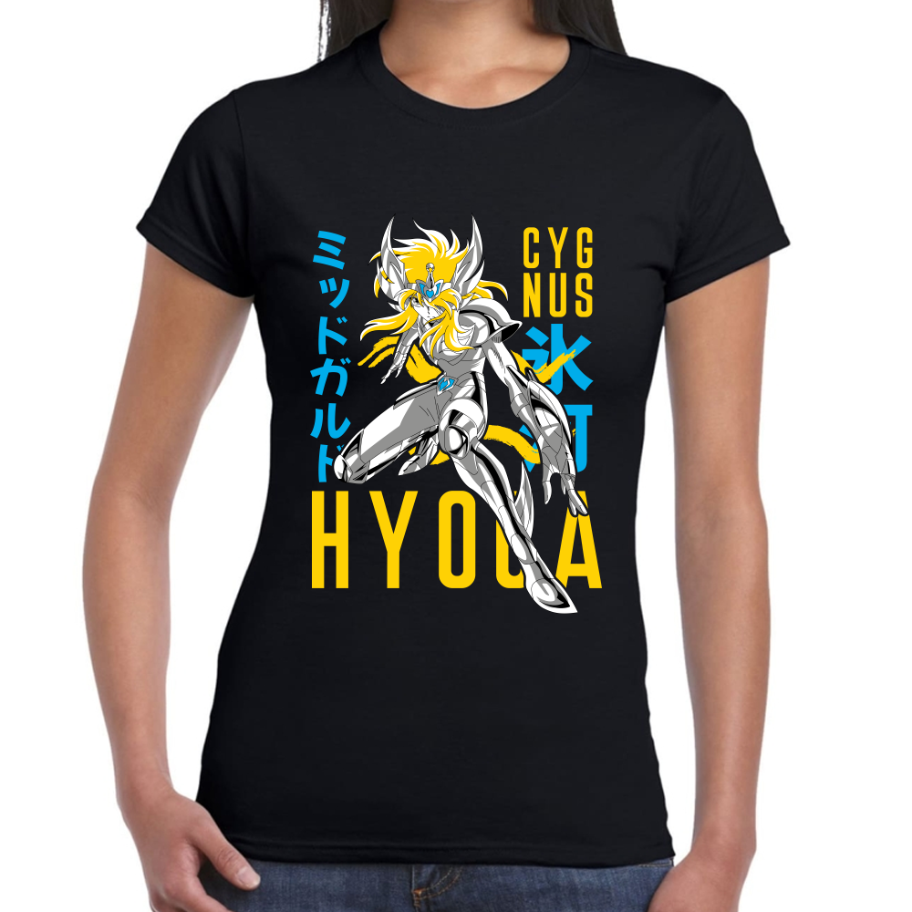 Playera Hyoga de Cisne Caballeros del Zodiaco Algodón Premium #0001710