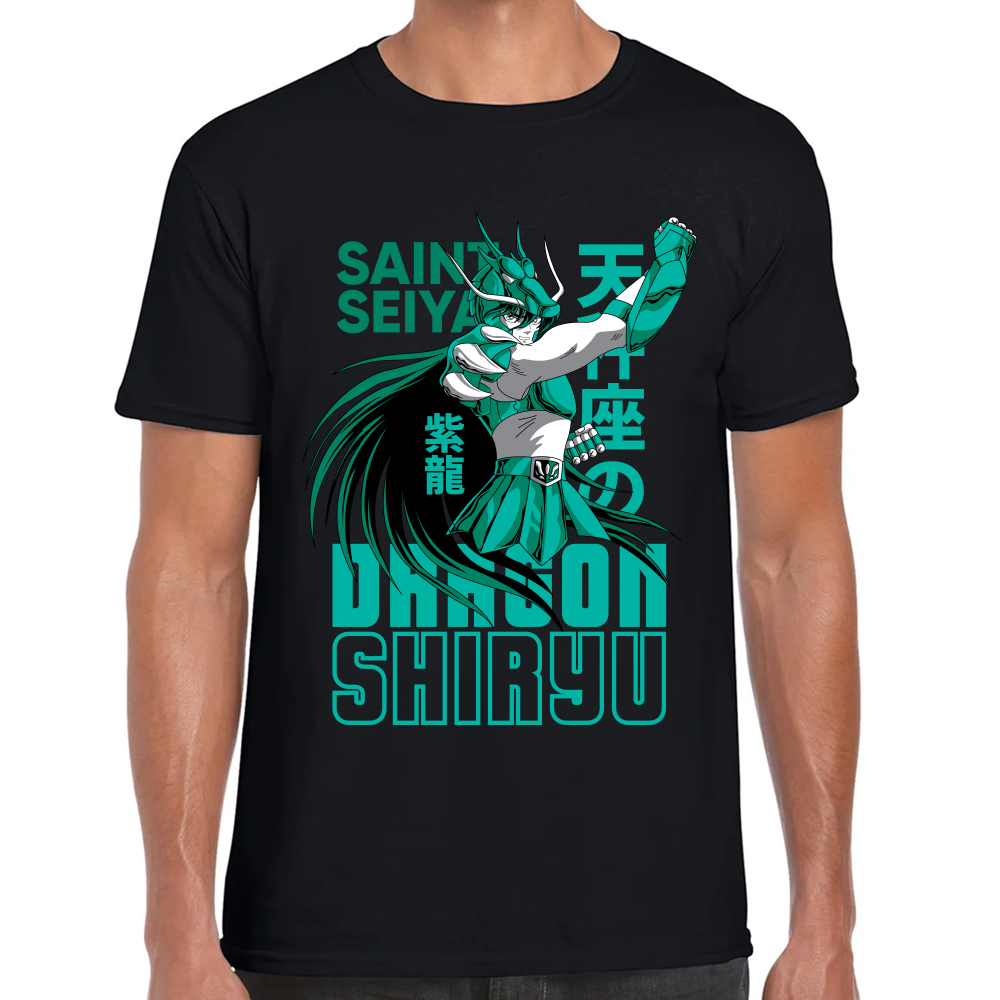 Playera Dragon Shiryu Caballeros del Zodiaco Algodón Premium #0001712