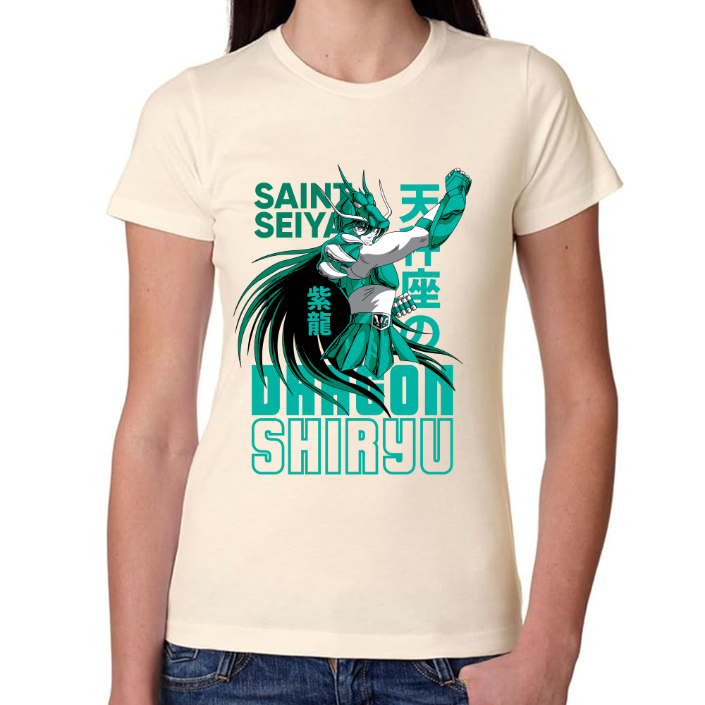 Playera Dragon Shiryu Caballeros del Zodiaco Algodón Premium #0001712