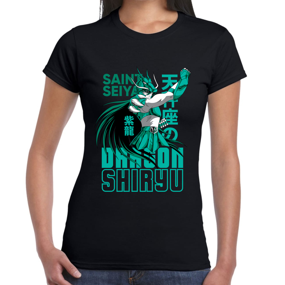 Playera Dragon Shiryu Caballeros del Zodiaco Algodón Premium #0001712
