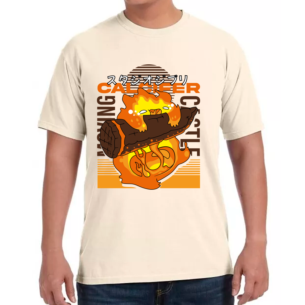 Playera Calcifer Studio Ghibli Algodón Premium #0001717