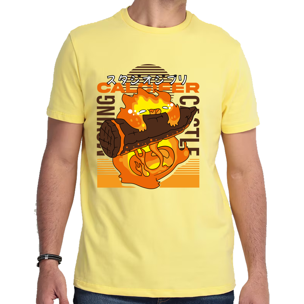Playera Calcifer Studio Ghibli Algodón Premium #0001717