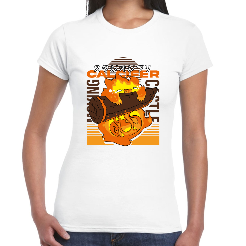 Playera Calcifer Studio Ghibli Algodón Premium #0001717