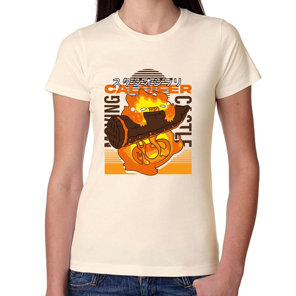 Playera Calcifer Studio Ghibli Algodón Premium #0001717