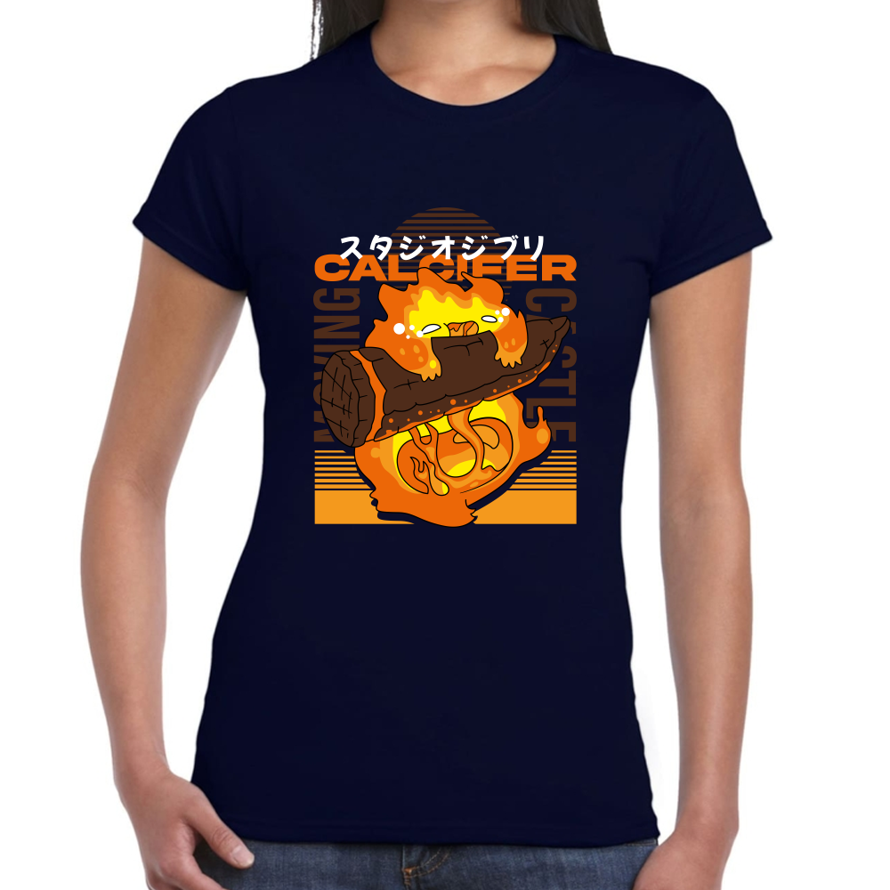 Playera Calcifer Studio Ghibli Algodón Premium #0001717