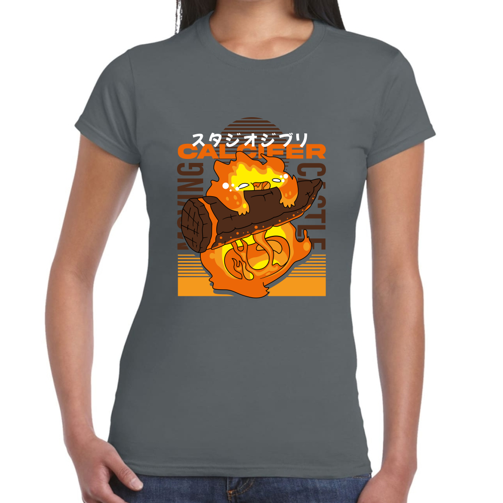 Playera Calcifer Studio Ghibli Algodón Premium #0001717