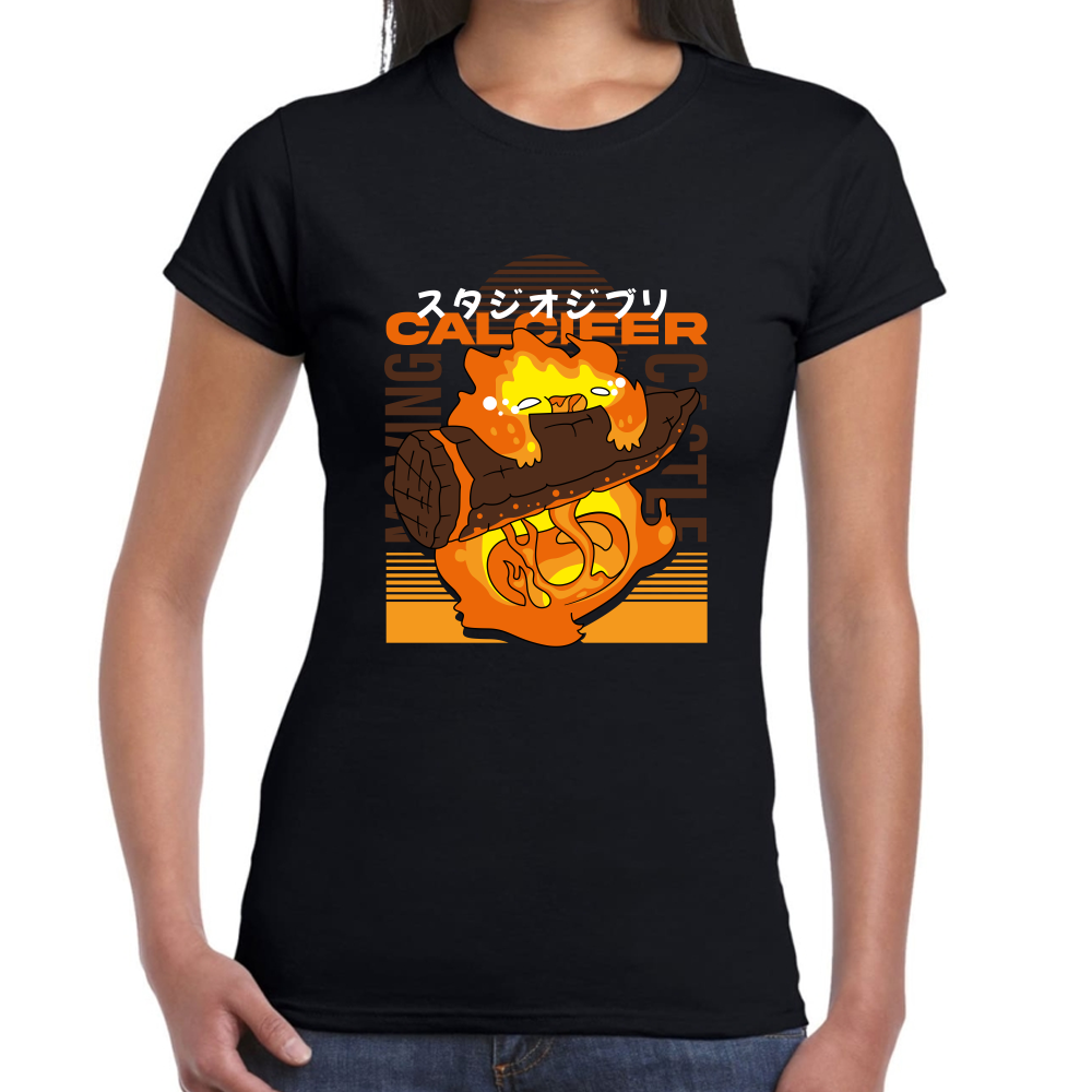 Playera Calcifer Studio Ghibli Algodón Premium #0001717