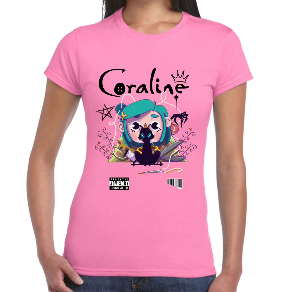 Playera Coraline & Gato Algodón Premium #0001749
