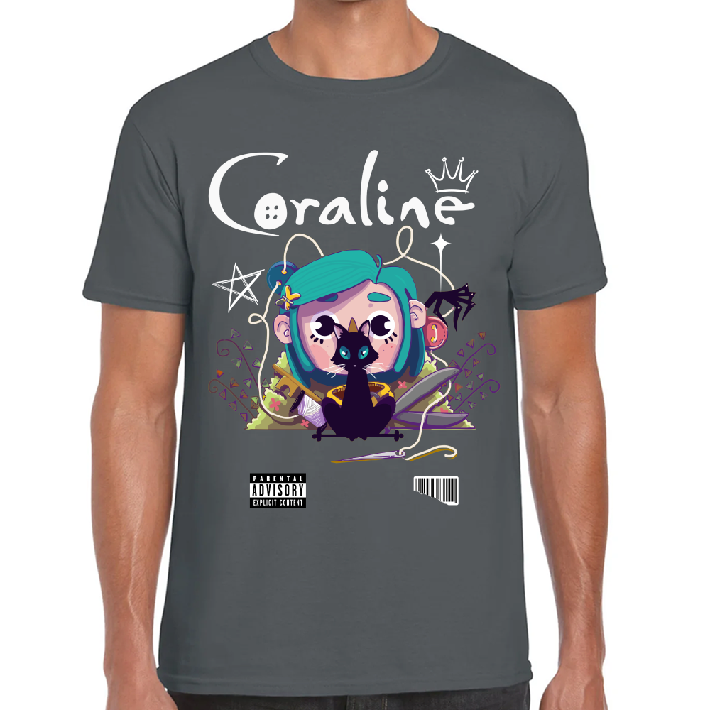 Playera Coraline & Gato Algodón Premium #0001749