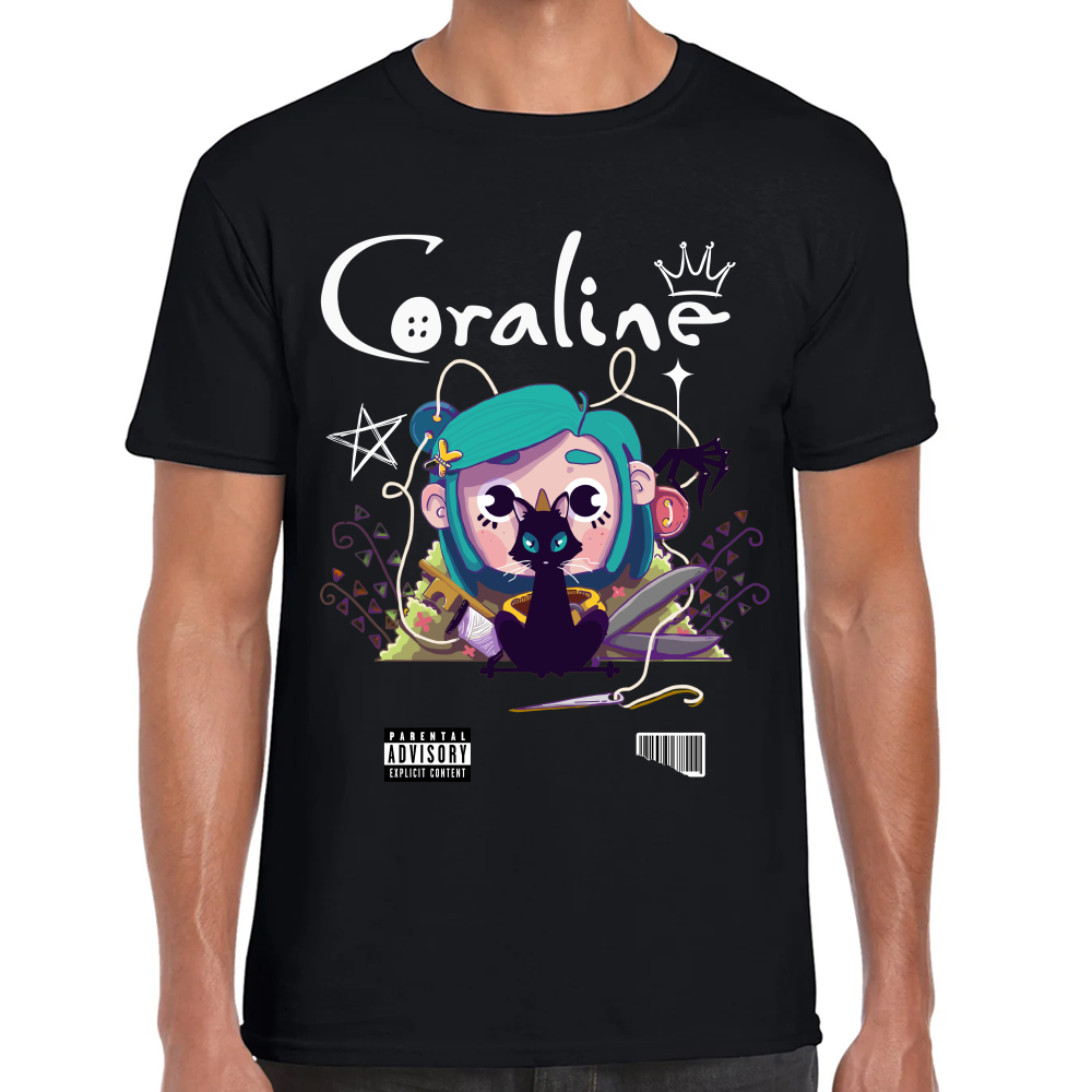 Playera Coraline & Gato Algodón Premium #0001749