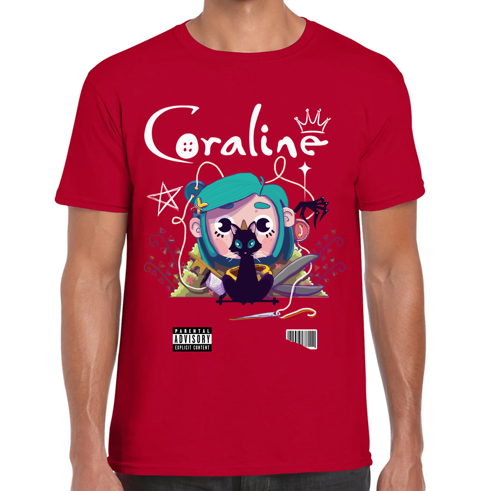 Playera Coraline & Gato Algodón Premium #0001749