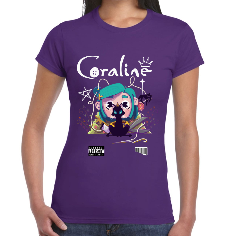 Playera Coraline & Gato Algodón Premium #0001749