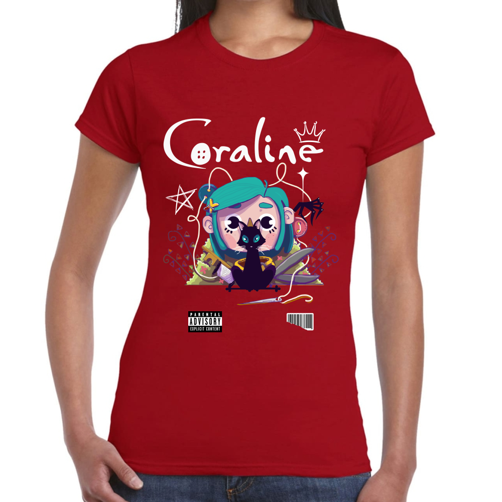 Playera Coraline & Gato Algodón Premium #0001749