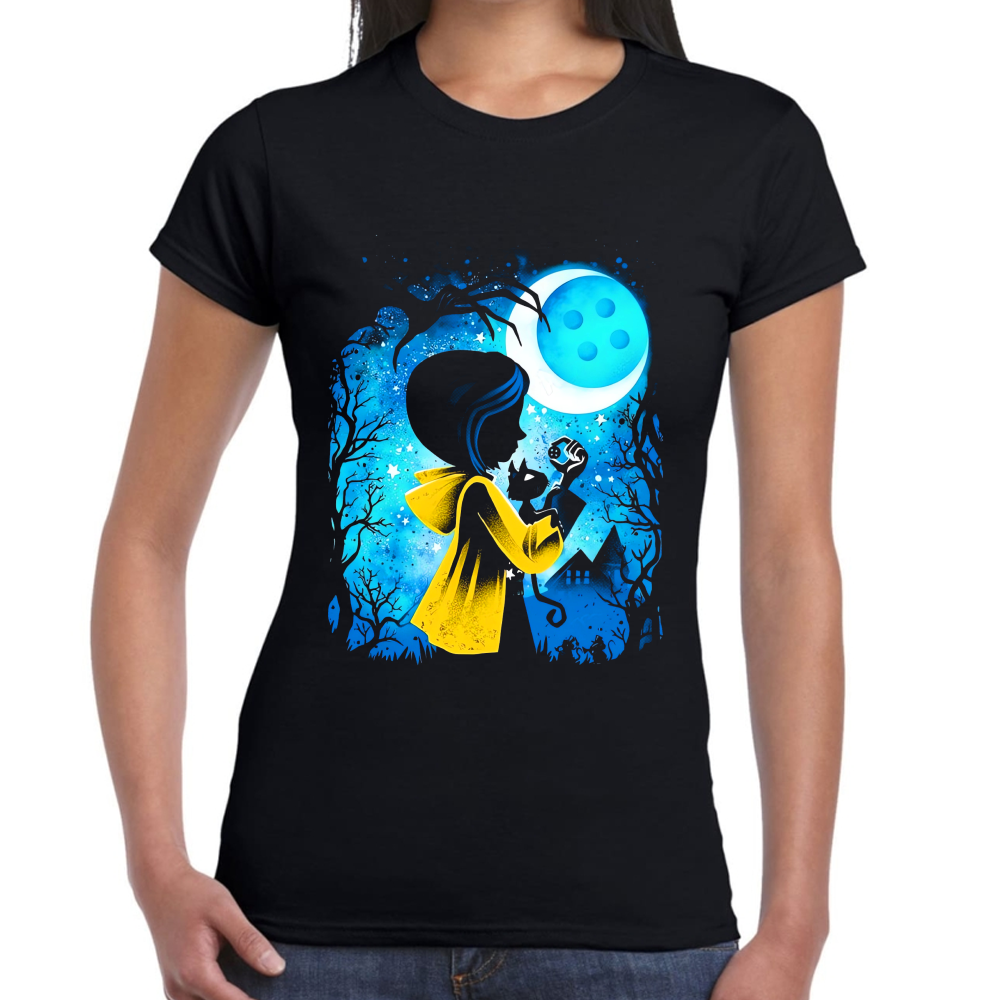 Playera Coraline & Gato Algodón Premium #0001754