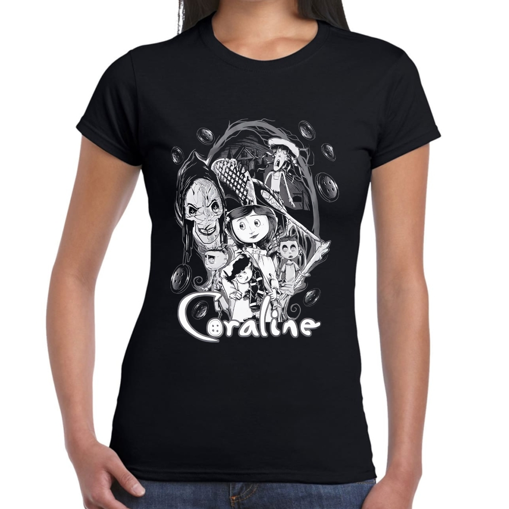 Playera Coraline y la Puerta Secreta Algodón Premium #0001755