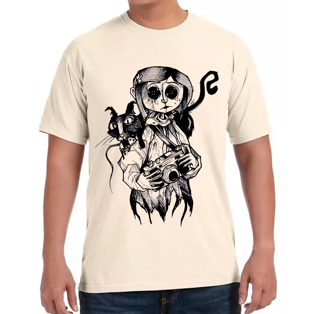 Playera Coraline & Gato Algodón Premium #0001761 Imagen principal del producto
