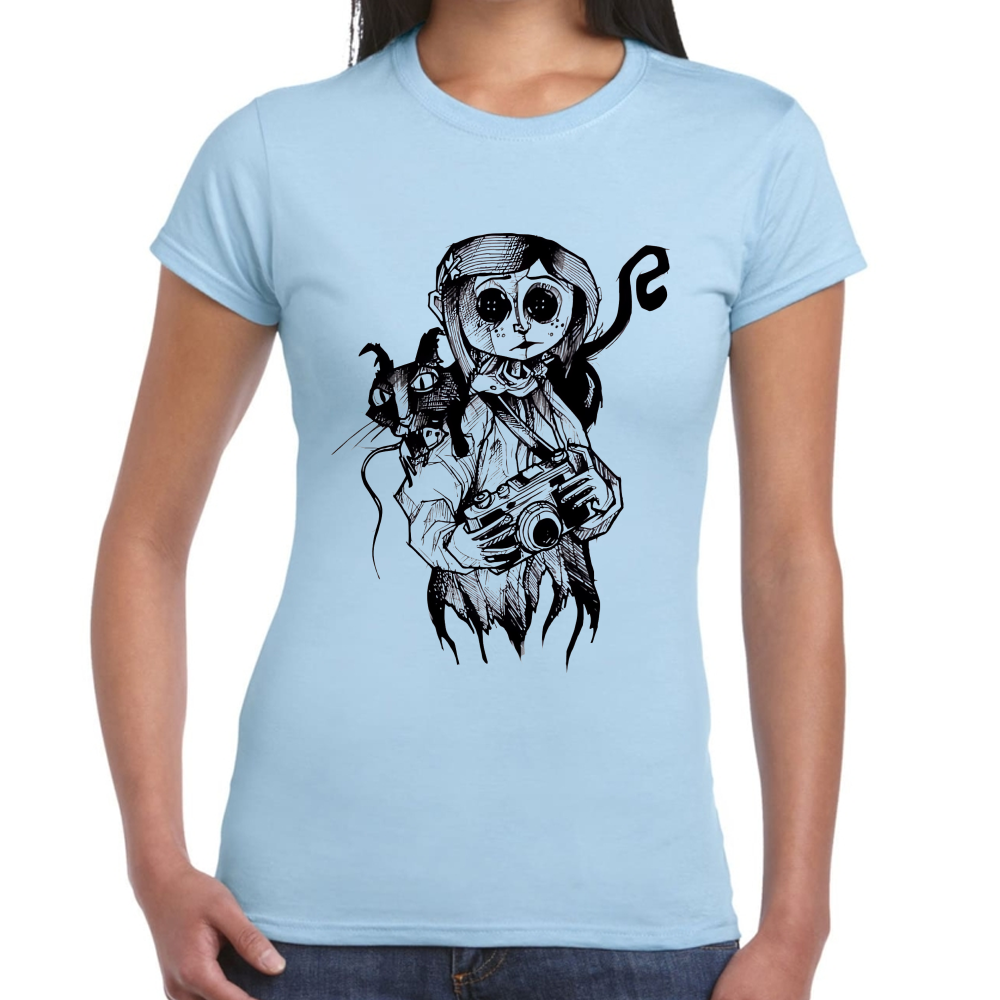 Playera Coraline & Gato Algodón Premium #0001761