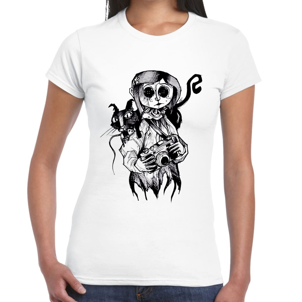 Playera Coraline & Gato Algodón Premium #0001761