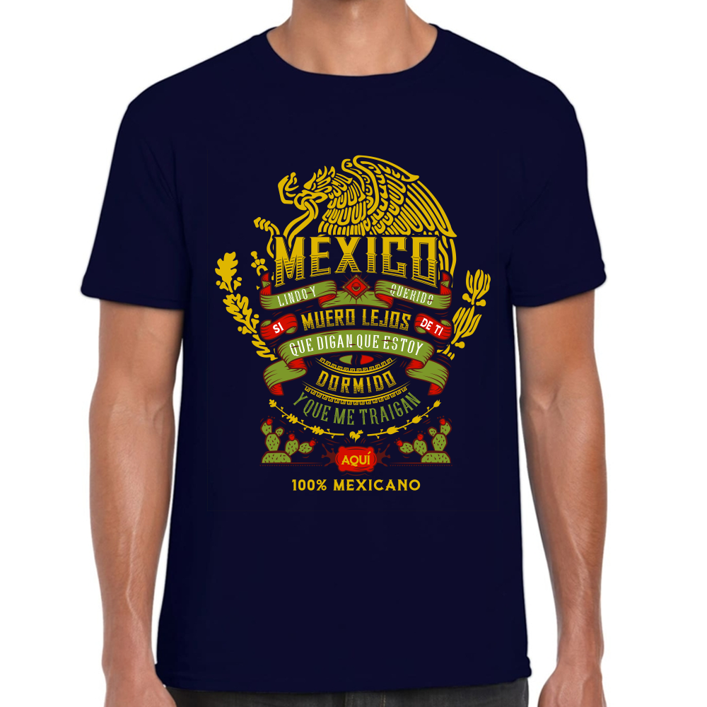 Playera Fiestas Patrias México 100 Mexicano Algodón Premium #0001785