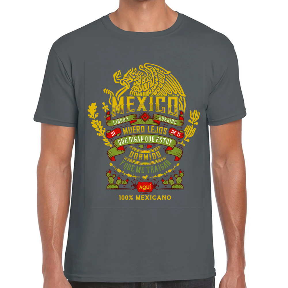Playera Fiestas Patrias México 100 Mexicano Algodón Premium #0001785