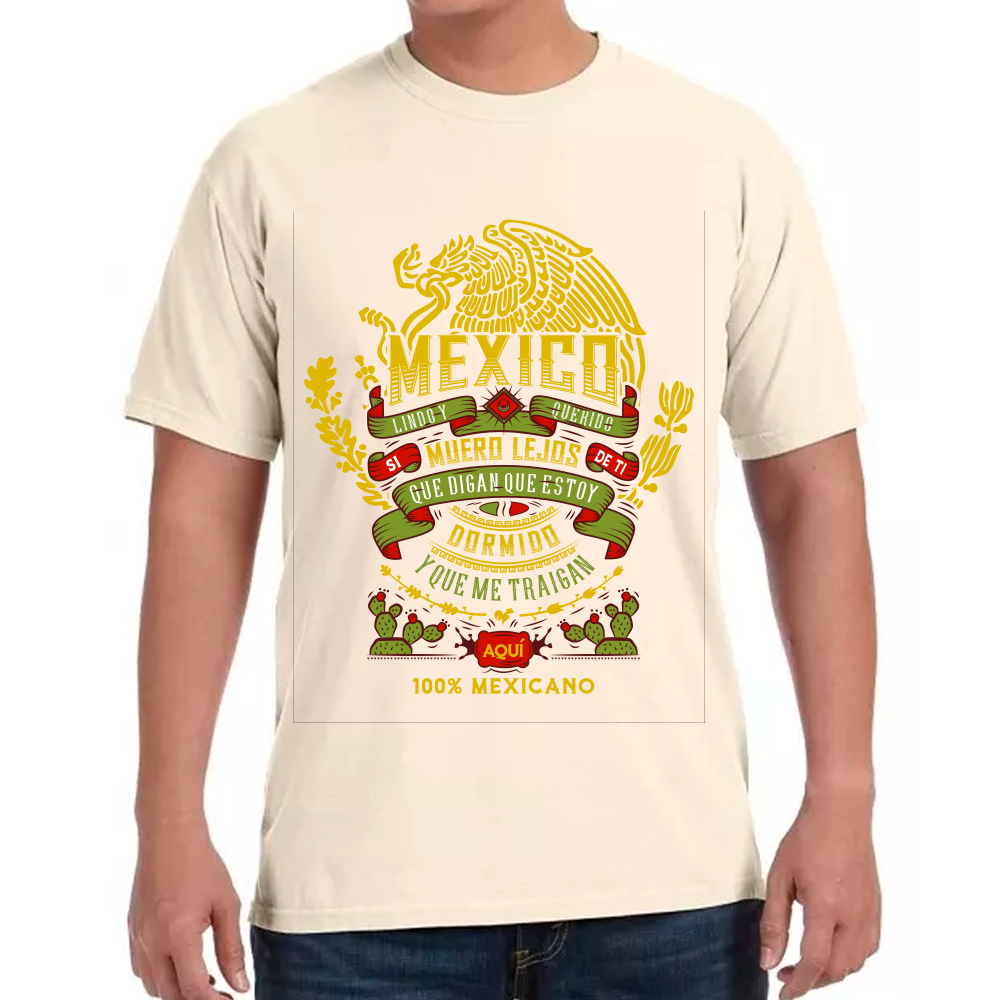 Playera Fiestas Patrias México 100 Mexicano Algodón Premium #0001785